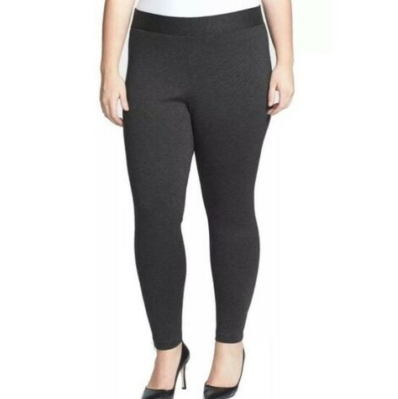 Vince Camuto Ponte Knit Plus Size Pull On Dark Heather Gray Leggings - Picture 1 of 6